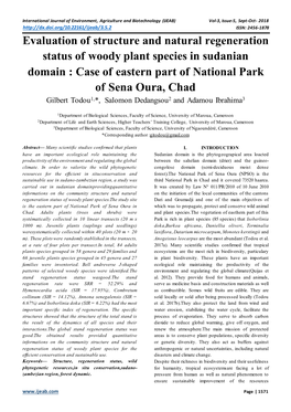 Evaluation of Structure and Natural Regeneration Status of Woody Plant Species in Sudanian Domain