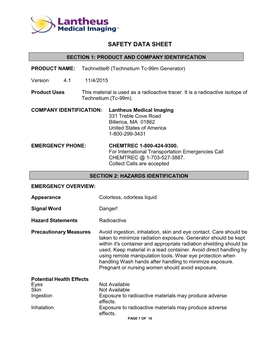 Material Safety Data Sheet