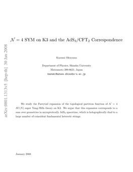 N = 4 SYM on K3 and the Ads3/CFT2 Correspondence