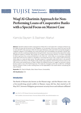 Waqf Al-Gharimin Approach for Non- Performing Loans of Cooperative Banks with a Special Focus on Marawi Case