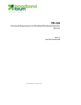 TR-124 Functional Requirements for Broadband Residential Gateway Devices