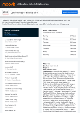 43 Bus Time Schedule & Line Route