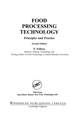 FOOD PROCESSING TECHNOLOGY Principles and Practice