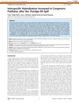 Interspecific Hybridization Increased in Congeneric Flatfishes After the Prestige Oil Spill