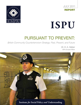 Pursuant to Prevent: British Community Counterterrorism Strategy: Past, Present, and Future