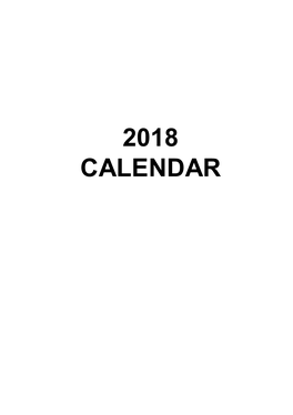 2018 Calendar