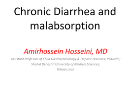 Chronic Diarrhea and Malabsorption