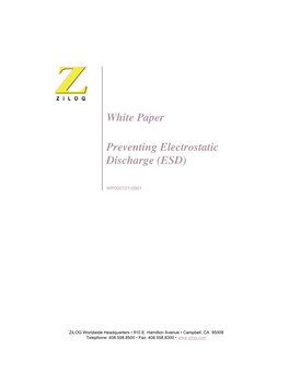 White Paper Preventing Electrostatic Discharge (ESD)