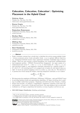 Optimizing Placement in the Hybrid Cloud