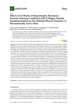 Effects of 12 Weeks of Hypertrophy Resistance Exercise Training