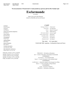Esclarmonde Page 1 of 2 Opera Assn