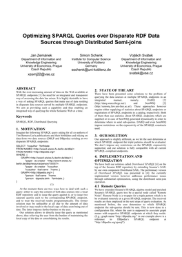 Optimizing SPARQL Queries Over Disparate RDF Data Sources Through Distributed Semi-Joins