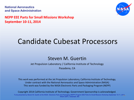 Candidate Cubesat Processors