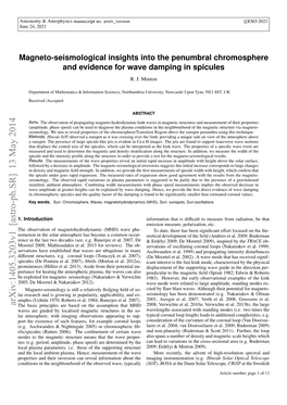 Magneto-Seismological Insights Into the Penumbral Chromosphere and Evidence for Wave Damping in Spicules R