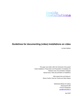 Video) Installations on Video