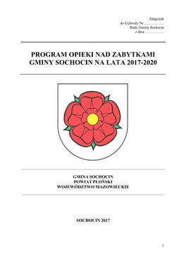 Program Opieki Nad Zabytkami Gminy Sochocin Na Lata 2017-2020