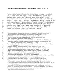 Arxiv:1204.3955V1 [Astro-Ph.EP] 18 Apr 2012 19 Bay Area Environmental Research Institute, Inc., 560 Third St