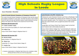 Issue 2 November—December Leeds & Hunslet Schools Champions Of