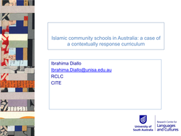 Islamic Community Schools in Australia: a Case of a Contextually Response Curriculum