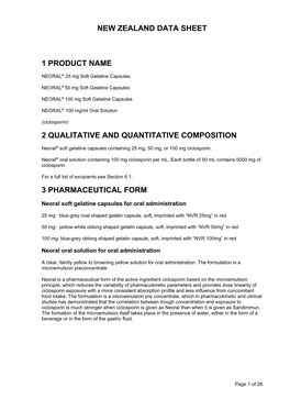 Neoral Data Sheet