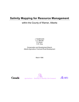 Salinity Mapping for Resource Management Within the County of Warner, Alberta