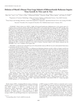 Deletion of Marek's Disease Virus Large Subunit of Ribonucleotide