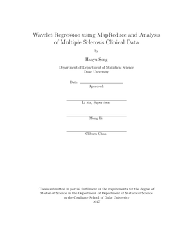 Wavelet Regression Using Mapreduce and Analysis of Multiple Sclerosis Clinical Data
