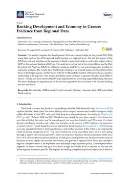 Banking Development and Economy in Greece: Evidence from Regional Data