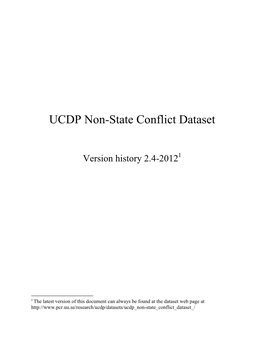 UCDP Non-State Conflict Dataset