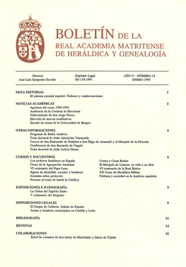 Boletin De La Real Academia Matritense De Heráldica Y Genealogía