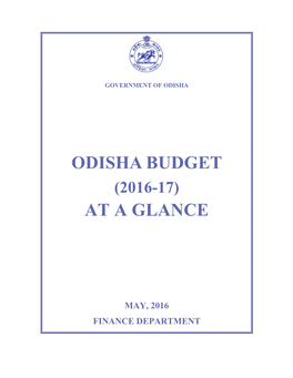 Odisha Budget at a Glance, 2016-17 1/1 1/22