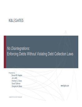 Enforcing Debts Without Violating Debt Collection Laws