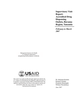 Accredited Drug Dispensing Outlets, Ruvuma Region, Tanzania
