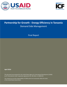 Partnership for Growth - Energy Efficiency in Tanzania Demand Side Management