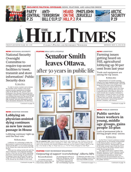 Senator Smith Leaves Ottawa