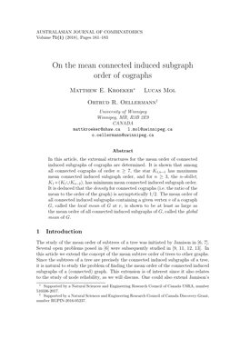 On the Mean Connected Induced Subgraph Order of Cographs