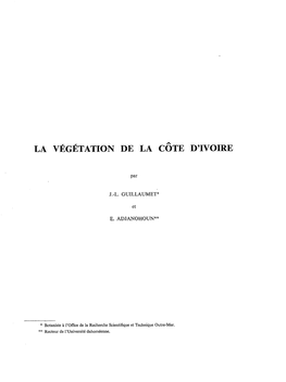 La Végétation De La Côte D'ivoire