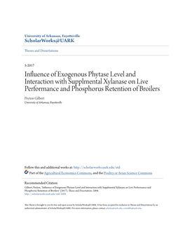 Influence of Exogenous Phytase Level and Interaction with Supplmental