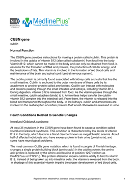 CUBN Gene Cubilin