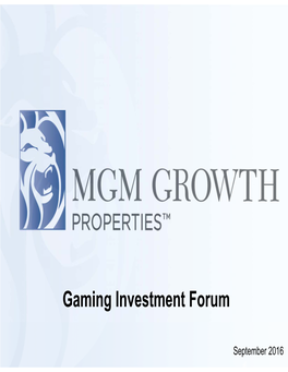 Gaming Investment Forum