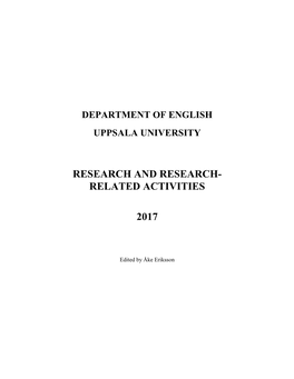Research and Research- Related Activities 2017