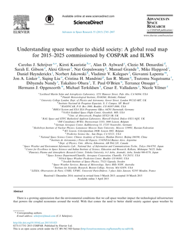 Understanding Space Weather to Shield Society: a Global Road Map for 2015–2025 Commissioned by COSPAR and ILWS