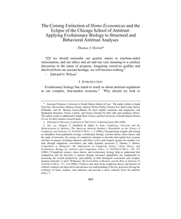 Applying Evolutionary Biology to Structural and Behavioral Antitrust Analyses