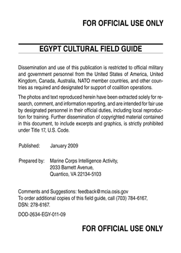 Egypt CULTURAL FIELD GUIDE