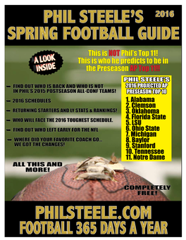 Phil Steele's 2016 Spring Football Guide