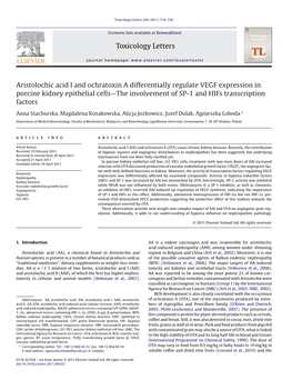 Aristolochic Acid I and Ochratoxin a Differentially Regulate VEGF Expression In