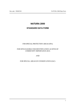 NATURA 2000 Data Form