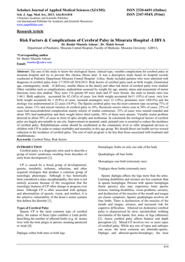 Risk Factors & Complications of Cerebral Palsy In