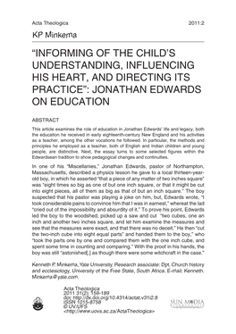 Jonathan Edwards on Education