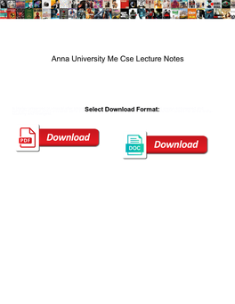 Anna University Me Cse Lecture Notes